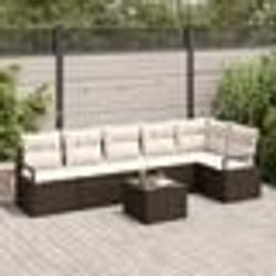 Ensemble canapé jardin vidaXL 6 pièces avec coussins rotin synthétique gris