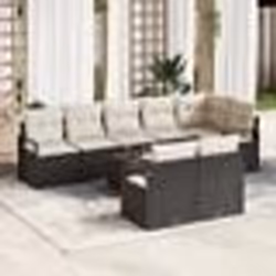 vidaXL Ensemble de canapé de jardin 8 pièces avec coussins Brun Poly Rattan