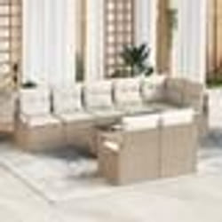 Ensemble de canapés de jardin 9 pièces avec coussins en poly rattan marron