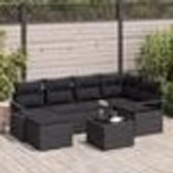 vidaXL Ensemble de Canapé de Jardin 7 Pièces avec Coussins Beige Poly Rattan