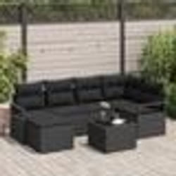 vidaXL Ensemble de Canapé de Jardin 7 Pièces avec Coussins Beige Poly Rattan