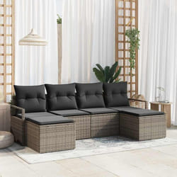 Vidaxl - Ensemble De Canapé De Jardin 6 Pcs Gris Poly Rotin