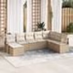 Ensemble de canapé de jardin 8 pièces vidaXL avec coussins beige poly rotin