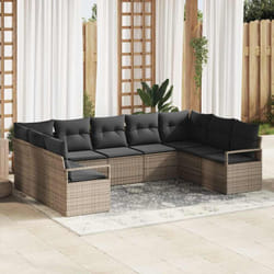 Vidaxl - Ensemble De Canapé De Jardin 9 Pcs Gris Poly Rotin