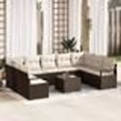 vidaXL Ensemble de Canapé de Jardin 9 Pièces avec Coussins Gris Poly Rattan