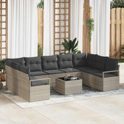 Vidaxl - Ensemble De Canapé De Jardin 10 Pièces Avec Coussins En Rattan Synthétique Gris