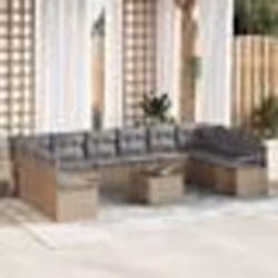 Canapé de jardin 11 pièces vidaXL avec coussins en rotin poly noir