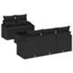 vidaXL Ensemble de canapé de jardin 6 pièces avec coussins Noir Poly Rattan