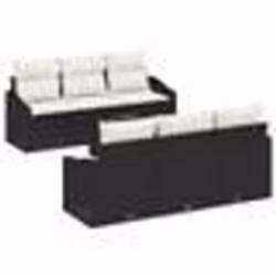 vidaXL Ensemble de Canapé de Jardin 7 pièces avec Coussins Noir Poly Rattan