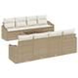 vidaXL Ensemble de canapés de jardin 9 pièces avec coussins beige en rotin synthétique