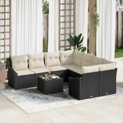 Vidaxl - Ensemble De Canapé De Jardin 9 Pcs Noir, Crème 55 X 55 X 37 Cm