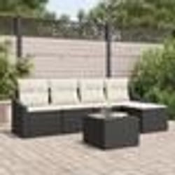 vidaXL Ensemble de Canapé de Jardin 5 Pièces avec Coussins en Poly Rattan Marron