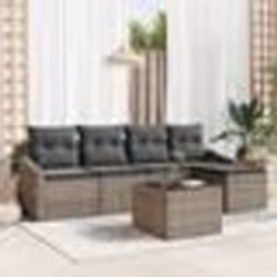 vidaXL Ensemble de canapés de jardin 5 pièces avec coussins en poly rattan noir