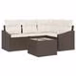 vidaXL Ensemble de canapé de jardin 4 pièces avec coussins gris en poly rattan