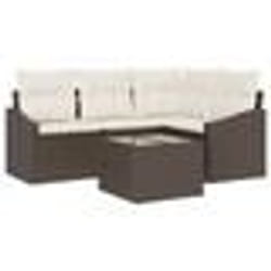 vidaXL Ensemble de canapé de jardin 4 pièces avec coussins gris en poly rattan