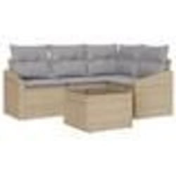vidaXL Ensemble de canapé jardin 5 pièces coussins noirs en rattan synthétique