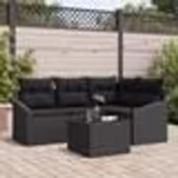 vidaXL Ensemble de 5 Canapés de Jardin avec Coussins Beige en Poly Rattan