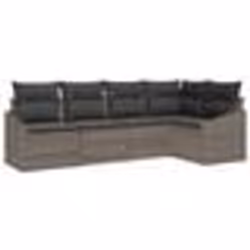vidaXL Ensemble de canapé de jardin 5 pièces avec coussins gris en polyrotin