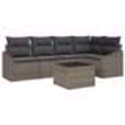 vidaXL Ensemble Canapé Jardin 5 Pièces avec Coussins Noir Rotin Poly