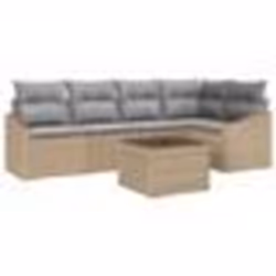 vidaXL Ensemble de canapé de jardin 6 pièces avec coussins noirs en poly rattan