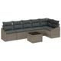 vidaXL Ensemble de Canapé de Jardin 6 Pièces avec Coussins Rattan Poly Noir