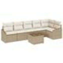 vidaXL Ensemble de 7 pièces de canapé de jardin avec coussins en rotin brun