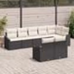 vidaXL Ensemble de canapé de jardin en 8 pièces avec coussins en poly rattan noir