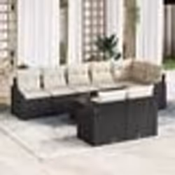 vidaXL Ensemble de canapé de jardin 8 pièces avec coussins marron en poly rattan