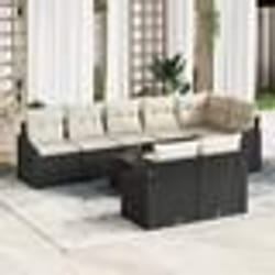 vidaXL Ensemble de canapé de jardin 8 pièces avec coussins marron en poly rattan