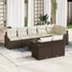 vidaXL Ensemble de canapés de jardin 8 pièces avec coussins Gris en poly rotin