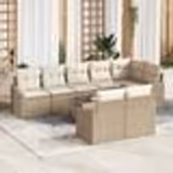 vidaXL Ensemble de salon de jardin 9 pièces avec coussins en poly rotin marron