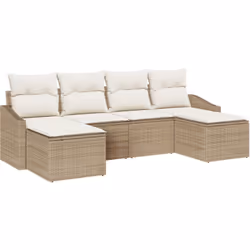 Cet ensemble de canapé de jardin est composé de six pièces modulables qui s'assemblent pour créer une belle zone de sièges ex ...