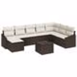 vidaXL Ensemble de Canapé de Jardin 8 Pièces avec Coussins Gris en Rotin Poly
