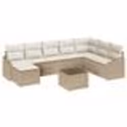 vidaXL Ensemble de 9 Canapés de Jardin avec Coussins en Rattan Synthétique Marron