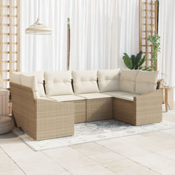 Vidaxl - Ensemble de Canapé de Jardin 6 pièces avec Coussins en Poly Rattan Beige