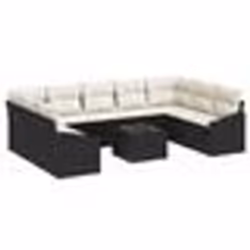 vidaXL Ensemble de Canapé de Jardin 9 Pièces avec Coussins Marron Poly Rattan