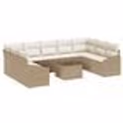 vidaXL Ensemble de Canapés de Jardin 10 pièces avec Coussins Brun Poly Rattan