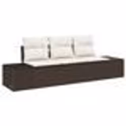 vidaXL Ensemble de canapés de jardin 3 pièces avec coussins, rotin poly marron