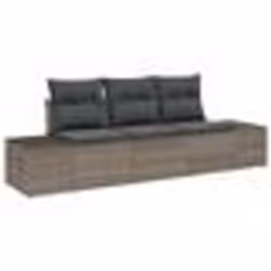 vidaXL Ensemble de Canapé de Jardin de 3 Pièces avec Coussins Gris en Rattan Synthétique