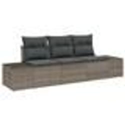 vidaXL Ensemble de Canapé de Jardin de 3 Pièces avec Coussins Gris en Rattan Synthétique