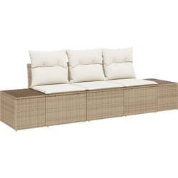 Vidaxl - Ensemble de 3 pièces de canapé de jardin avec coussins Beige Poly Rotin