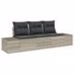 vidaXL Ensemble de Canapé de Jardin de 3 Pièces avec Coussins Gris Clair Rotin Poly