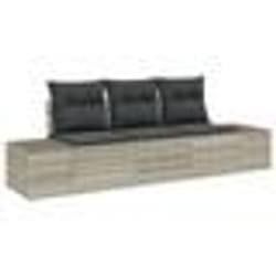 vidaXL Ensemble de Canapé de Jardin de 3 Pièces avec Coussins Gris Clair Rotin Poly