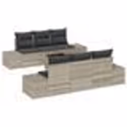 vidaXL Ensemble de 7 canapés de jardin avec coussins gris clair poly rotin