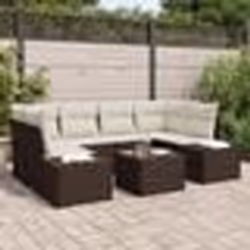 vidaXL Ensemble de canapé de jardin 7 pièces avec coussins marron en rotin