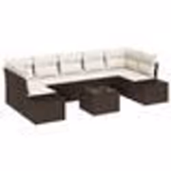 vidaXL Ensemble de canapés de jardin 8 pièces avec coussins marron en rattan poly