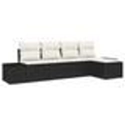 vidaXL Ensemble de Canapés de Jardin avec Coussins Noir Poly Rattan