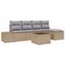 vidaXL Ensemble de Canapés de Jardin 6 pièces avec Coussins Noir Poly Rattan