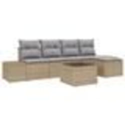 vidaXL Ensemble de Canapés de Jardin 6 pièces avec Coussins Noir Poly Rattan