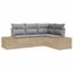 vidaXL Ensemble de canapé de jardin 4 pièces avec coussins beige en rotin synthétique